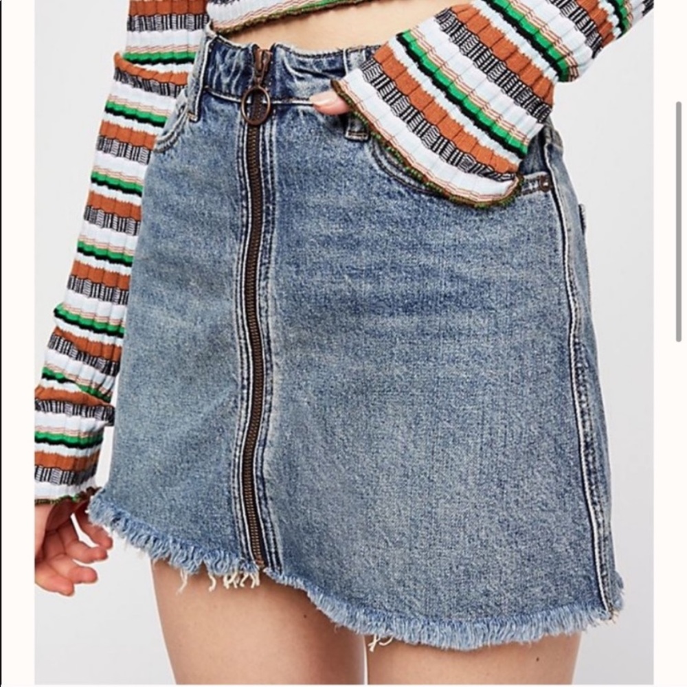We the Free / Free People Zip It Up Jean Skirt - Picture 3 of 10